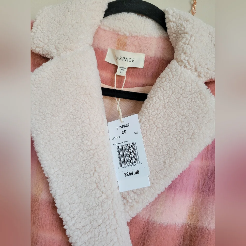 L Space plaid fuzzy jacket size xs - Picture 2 of 10